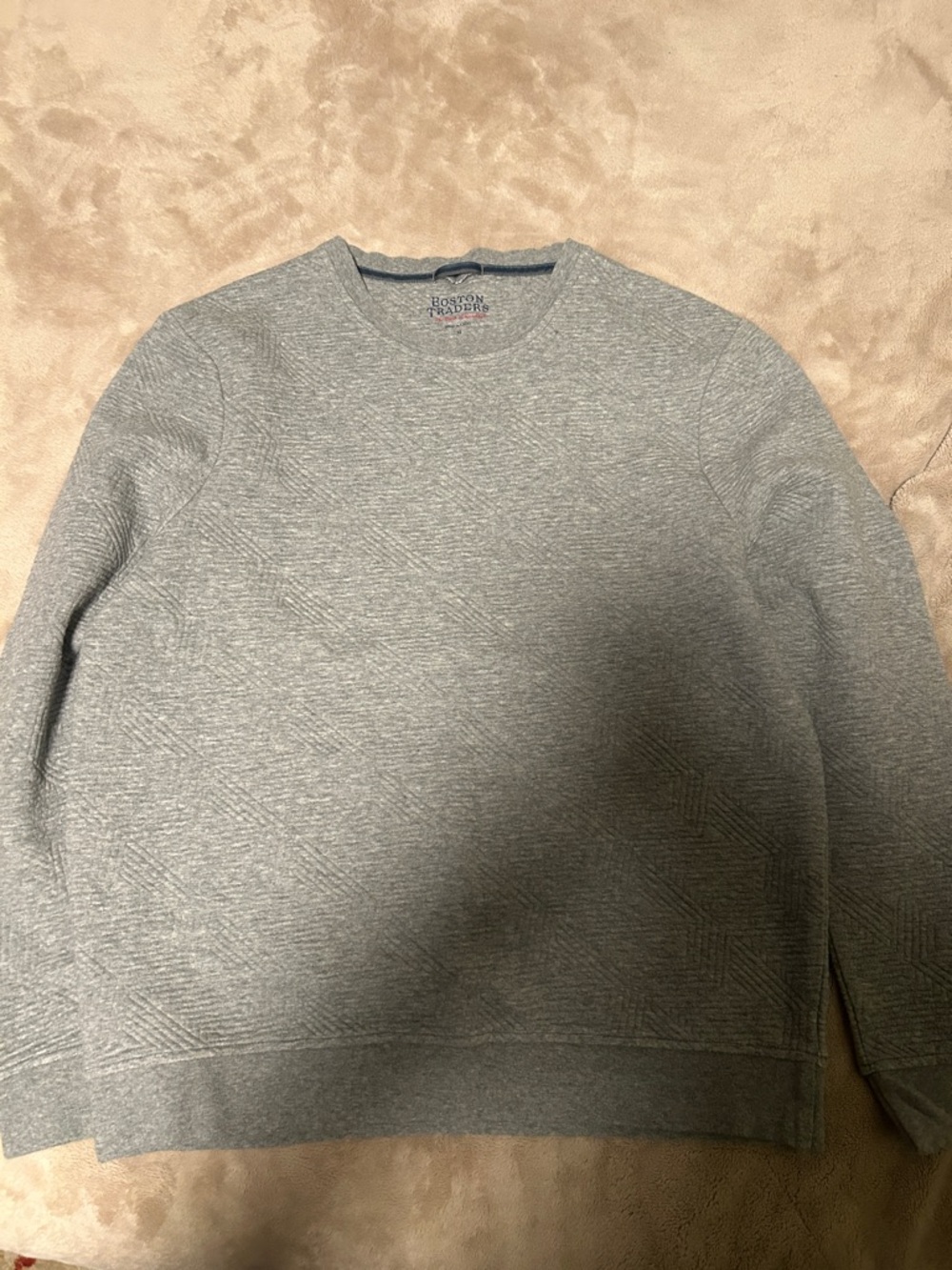 Boston Traders Gray Textured Crewneck Sweater
